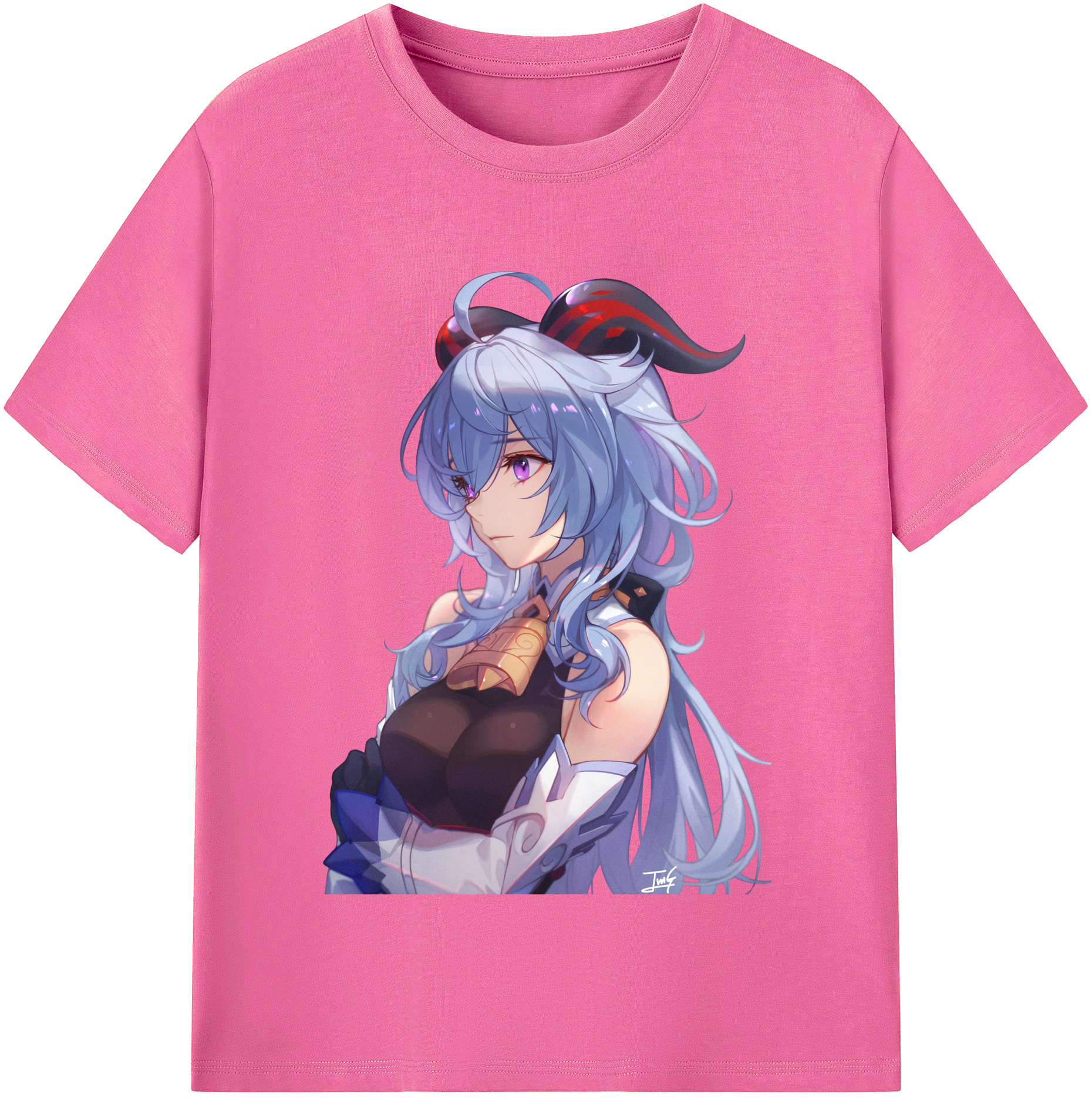 げんし神 甘雨 かんう genshin Ganyu レディースカジュアルプリントTシャツ（綿100％）